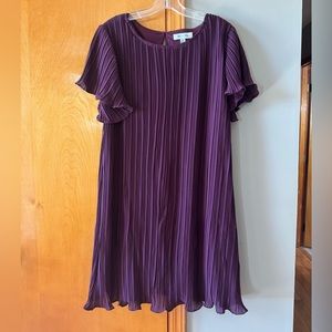 She+Sky Burgundy Pleated Dress